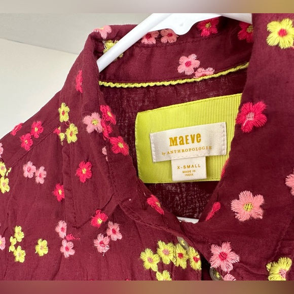 Anthropology Maeve Embroidered Floral Blouse - Picture 2 of 4